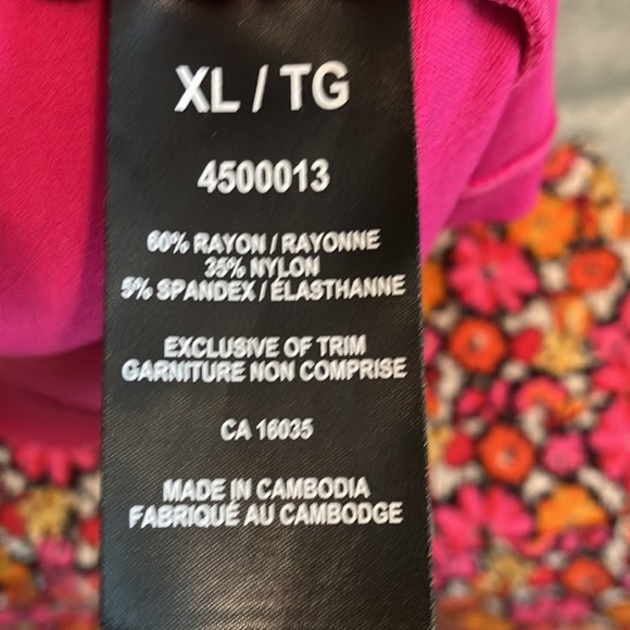 Fucshia Rachel Roy scoop neck short sleeve dress w/tie@waist - Picture 13 of 13